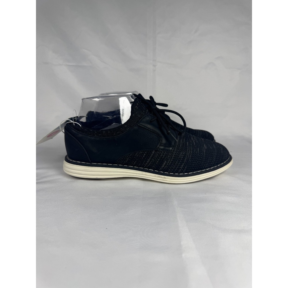 Cat & Jack Elijah Kids US 4 Oxford Black Knit Round Toe Lace Up Dress Shoes